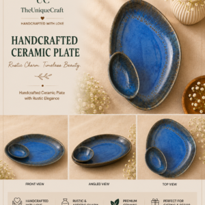 Handcrafted ceramic serving plate set for elegant dining and appetizer serving
