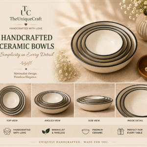 Handcrafted ceramic bowl set for modern dining and kitchen styling