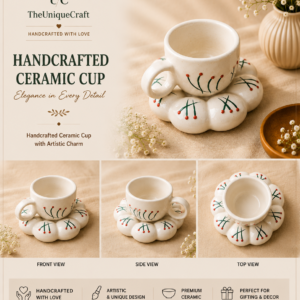 Handcrafted ceramic cup for elegant tea and coffee serving