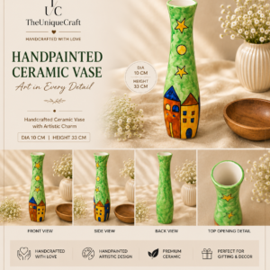 Home Handpainted ceramic vase for artistic home decor and floral styling