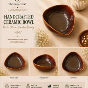 Handcrafted rustic ceramic bowl for elegant dining and home decor